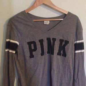 Pink varsity style tee